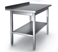 Production Table with Reinforced Square Tube Frame 40x40 Wall-Mounted (with Edge) SRP 8x7