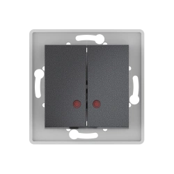 CADUCEUS ALING PRESTIGE Dual Switch with Indicator 10A, 250V, Graphite, Model 6026.2