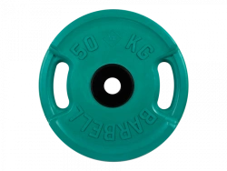 Rubber-Coated Weight Disc "Euro-Classic" with Handles, 50 kg, 51 mm