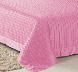 Mixed Fabric Top Coverlet with Synthetic Filling