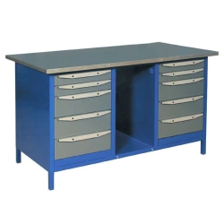 Workbench with Two Cabinets for Assembly and Storage WK1500(T5-T5)
