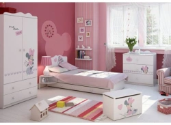 Wooden Children's Furniture Set "Zhenchika" (Bed, Table, Wardrobe)