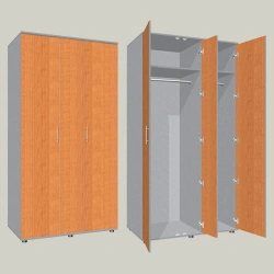 Three-Door Two-Section Wardrobe ShGK-6