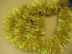 6-Layer Tinsel Garland, 1.8M Length, Gold