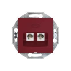 CADUCEUS ALING PRESTIGE Double Telephone Socket 2xRJ12 6P2C, Burgundy, Art. 6011.3