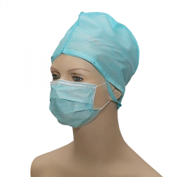 Non-Sterile Medical Mask from Non-Woven Materials "HEKSA" (Three-Layer, Elastic, Turquoise)