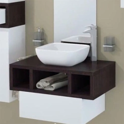 Aquaton Integro 80 Wall-Mounted Sink Cabinet in Wenge Finish