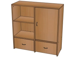 Modular Set Storage Shelf with Door and Drawers - SJ16