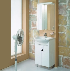 Compact Panda 50 Left-Sided Mirror Cabinet by Aquaton