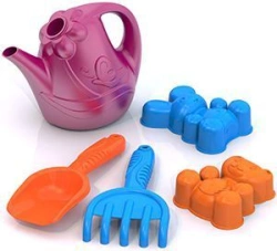 Sand Play Set No. 96 with Animal Molds (2 pcs), Rake, Shovel, Watering Can
