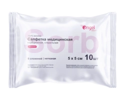 Medical Absorbent Non-Woven Sterile Wipe 5x5 cm, 12 Layers