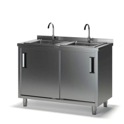 Stainless Steel and Galvanized Steel Sink Table SKM-2