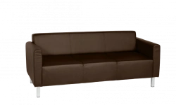 Upholstered Sofa D20 with Armrests and Metal Legs