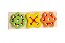 Wooden Lacing Toy "Flower Set" (6 Pieces), Article 610-6