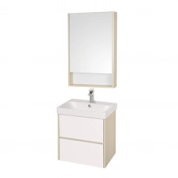 Scandinavian Style Sink Cabinet Aquaton Scandi 70 - White and Verona Oak 1A251801SDB201.A251.8.01S.DB2.0