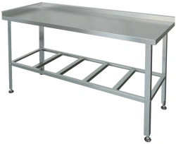 Food Processing Table with Two Edges, Rack Shelf SРП-2л-0,7/1,5