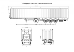 Tonar Model 95896 Semi-Trailer Dump Truck with Tonar 90431 Axles