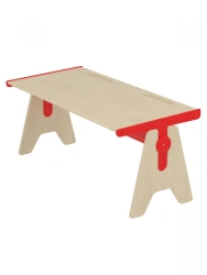 Adjustable Two-Seat Desk for Educational Spaces - Red