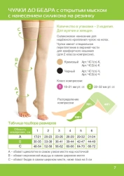 Thigh-High Compression Stockings with Open Toe and Silicone Grip, Medical Grade II