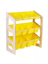 Slanted Shelving Unit 1080x6 Containers - Yellow - Storage System Igrotyeka
