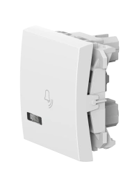 Hidden Installation Button Switch with Indication, 10A, 250V AC, White, Model 6600I