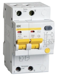 Differential Automatic Circuit Breaker 2P 25A 30mA IEK AD12