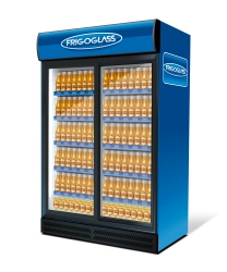 Dual-Door Refrigerated Display Case for Beverages and Food FRIGOGLASS Super-16 SD [R290]