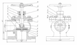 Flanged Fire Shut-off Angle Valve DN 65 PN 16 (KMIА.491226.001)