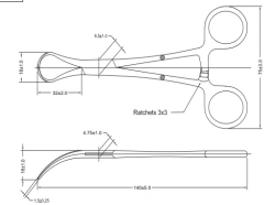 Surgical Towel Clamp for Operational Use, Model 14.0740.14