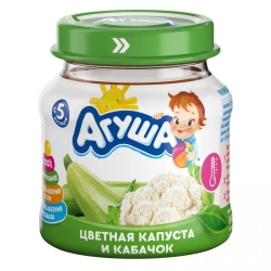 Homogenized Cauliflower and Zucchini Puree, Agusha, 80g