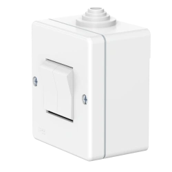 CADUCEUS ALING OG Double Switch for Open Wiring 10A, 250V~, IP55, White, Art. 212