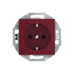 CADUCEUS ALING PRESTIGE Hidden Socket with Grounding and Shutters, 16A, 250V, Burgundy, Art. 6000.3