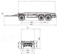 Three-Axle Container Trailer 8465-13 with CEYLAN AS-1210-225-ST-OV Axles, 12 Tons Capacity