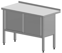 Stainless Steel Closed Table with Edging, 1500x600x850 mm
