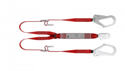 Safety Lanyard with Shock Absorber and Rings, Model ABS732