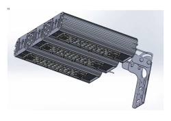 Industrial Design LED Fixture "MTM IoT" Series CUBE 140 Three Modules Side Connection 180 Degrees Console Mount