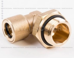 Brass Elbow Fitting for Polyamide Pipe 15mm with M16x1.5 Thread