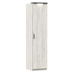 Single Door Wardrobe (Body) in White Craft Oak/Black - Techno LD.678150.000