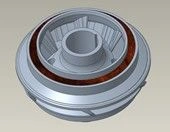 Floating Impeller Wheel DN1750, 0.68 inch Shaft, Ni-Resist