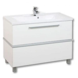 Aquaton Turin 100 Sink Cabinet with Silver Panel 1A121701TU7801