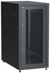 LINEA E 24U Floor Cabinet 600x1000mm with 2 Doors, Perforated and Metal, LE05-24U61-PM