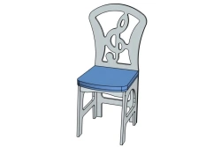 Violin Key Chair H=300 Semi-Soft Seat/ Model StD89