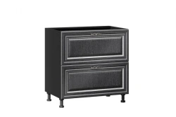 Luxurious Black Kitchen Cabinet with 2 Drawers, Model LD.270940.000