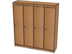Four-Section Wardrobe for Clothing Storage - Model ШД16
