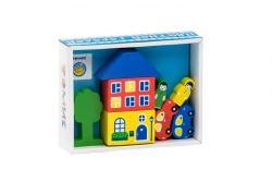 Colorful Town Building Set Blue (8 Pieces) Model 8688-3