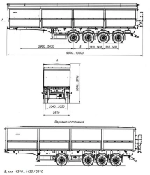 Four-Axle Dump Semi-Trailer AM9564-31FS with CEYLAN AS-1210-225-ST-OV Axles, 12 Ton Capacity