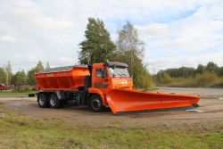 MKDU-1 combined road sweeping machine on KAMAZ 65115-A5 base chassis