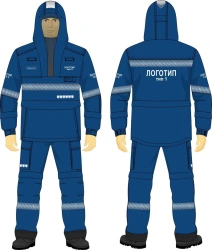 Men's Protective Suit for Thermal Arc Risks by Gazprom Neft, Jacket and Pants, 22 cal/cm² Protection Level