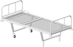Hospital Bed with Headrest and Wheels for Patient Care KFO-01-MSK