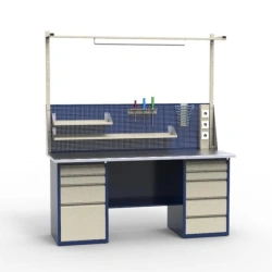 Two-Column Workbench with Galvanized Top, Model SV-2T.04.05.19.SO
